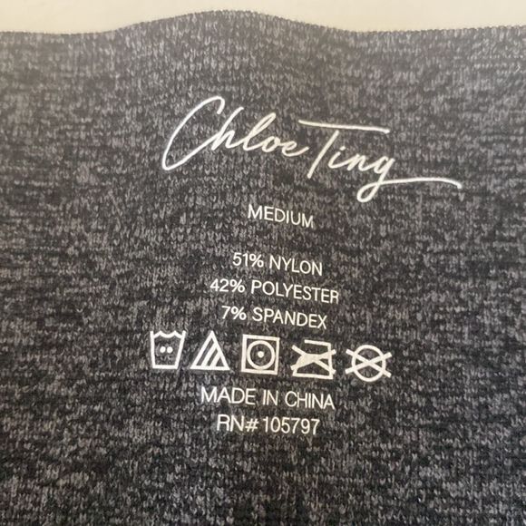 Chloe Ting Women's Seamless Marl Colorblocked Black Leggings size Medium - Picture 7 of 10